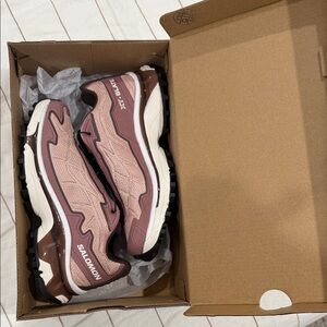 Salomon Rose and White Athletic Shoes